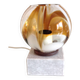Polychrome glass globe lamp on marble base / vintage 60s-70s