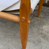 Vintage safari chair 1960s Denmark with canvas minimalist design