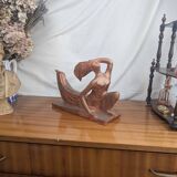 Terracotta Sculpture of a Slender Woman, Abstract Art Art Deco Style