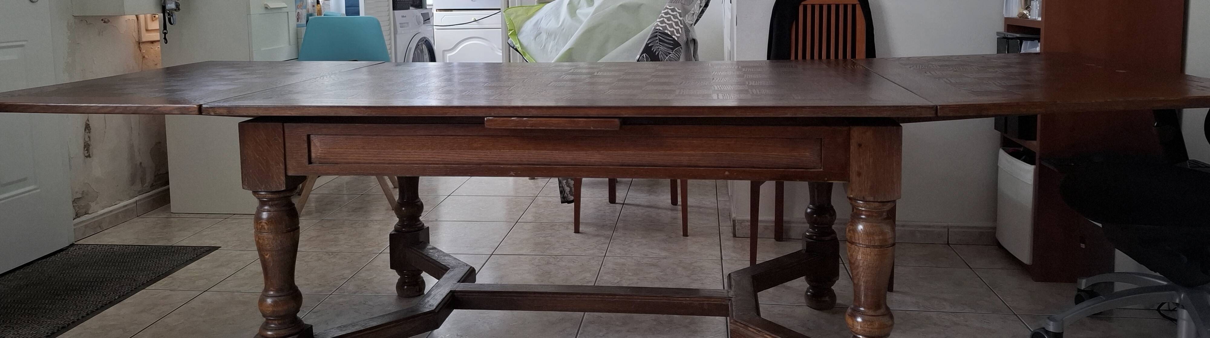 solid wood dining table the monastic with a checkerboard top
