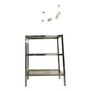 High chrome shelf with 3 smoked glass shelves Roche Bobois