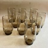 Set of 10 designer smoked glasses 1970