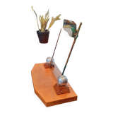 Art deco photo door year 40 in walnut and solid ash