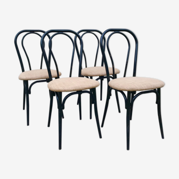 4 chaises bistro vintage noires en métal