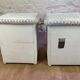 Pair of white wicker bedside tables from the 70s