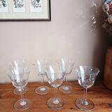Set of 6 engraved glass stemware glasses