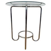 Table Bauhaus en chrome et verre - années 1930