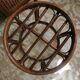 Vintage 70s rattan pouf stool with terry cushion