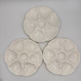 GIEN white earthenware oyster plates, 1960s