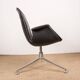 Fauteuil danois en cuir noir et acier chromé, modèle fk 6725 ou « tulip chair » par preben fabricius