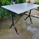 Bistro table in Carrara marble and cast iron, circa 1900.