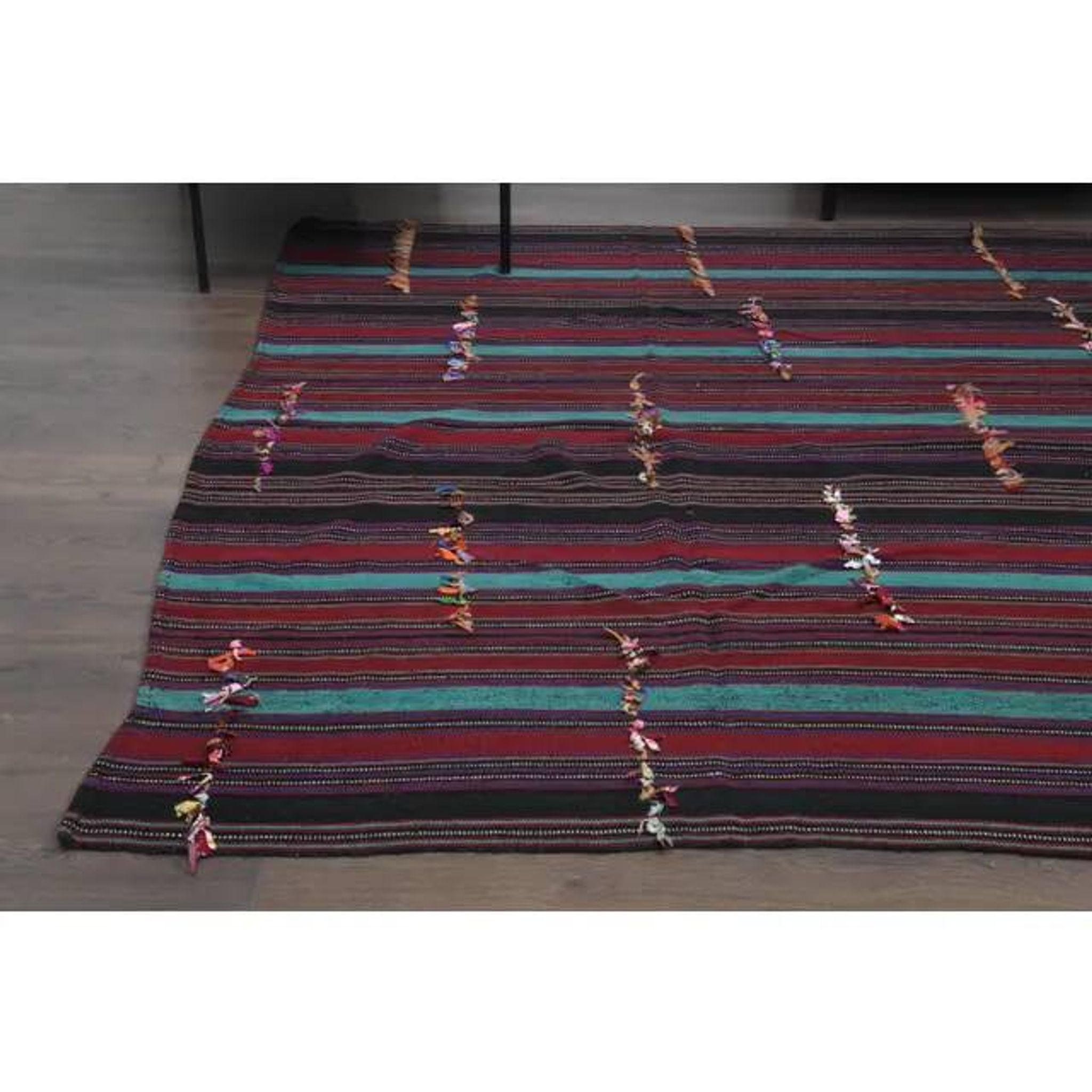 1970s Vintage Turkish Handmade Wool & Cotton Purple Area Rug 232x350