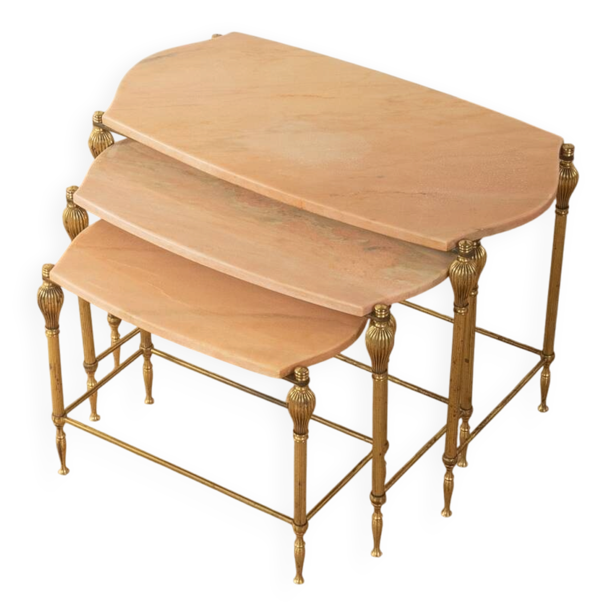 Tables gigognes style Hollywood Regency, années 1970