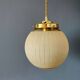 Vintage art deco globe pendant light in yellow and gold granite glass