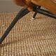 Fauteuil  rotin osier bambou vintage décoration scandinave enfant chaise rétro piètement métal noir