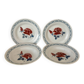 Set of two flat plates and two deep plates Digoin Janine.