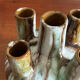 Glazed stoneware tulipiere signed