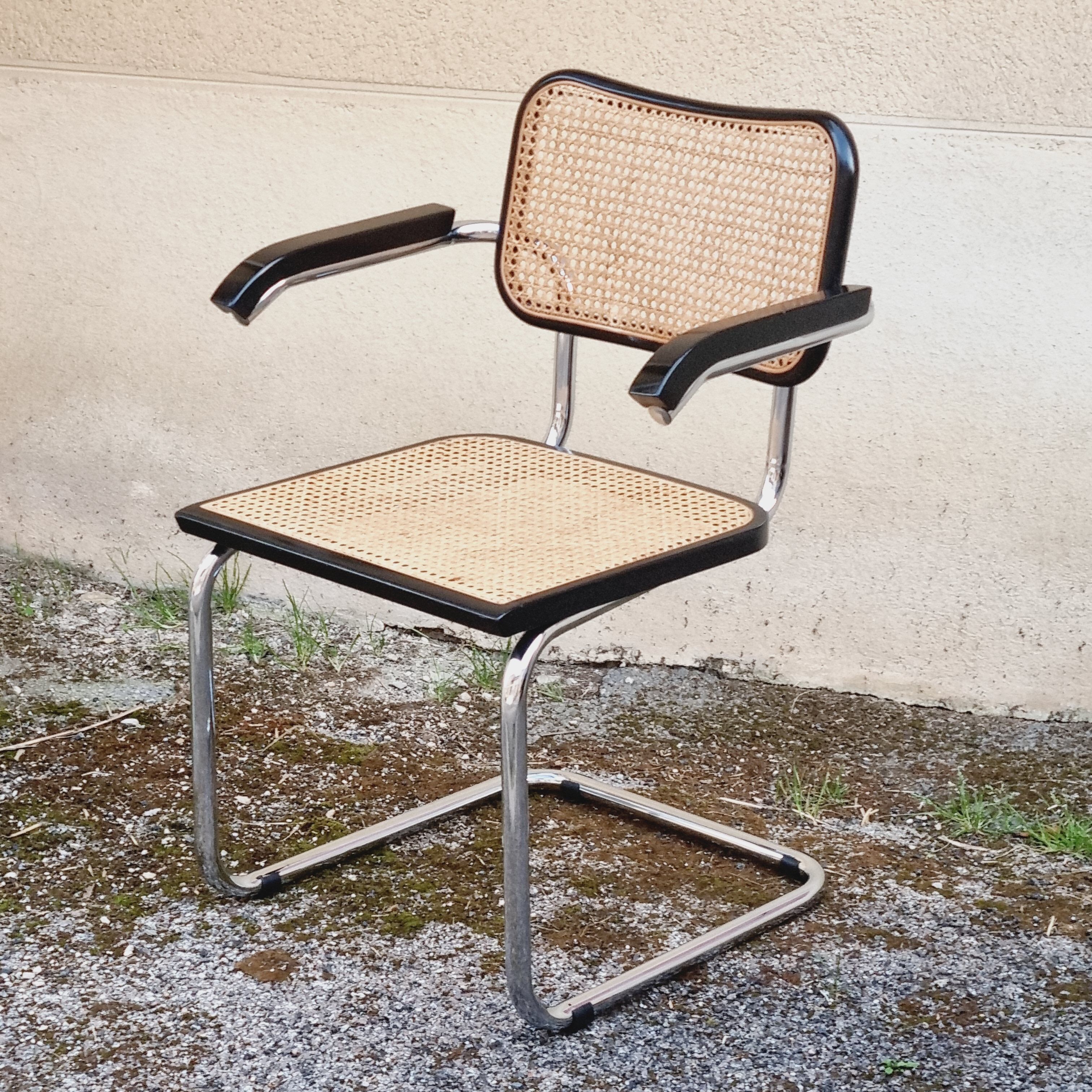 Armchair Cesca B64 black and wicker