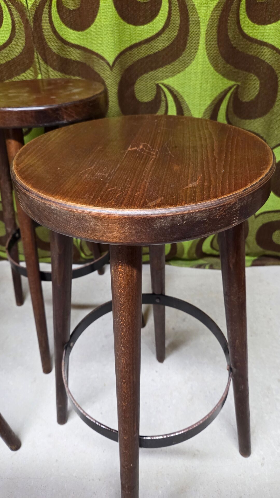 Lot de 4 tabourets de bar vintage  Années 1970