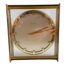 Vintage 1960s hollywood regency brass glass table clock by Kienzle, Germany