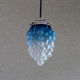 Suspension old cluster in translucent blue and white glass