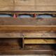 Buffet from the Empire period in solid oak, transformed on the back into a counter.
