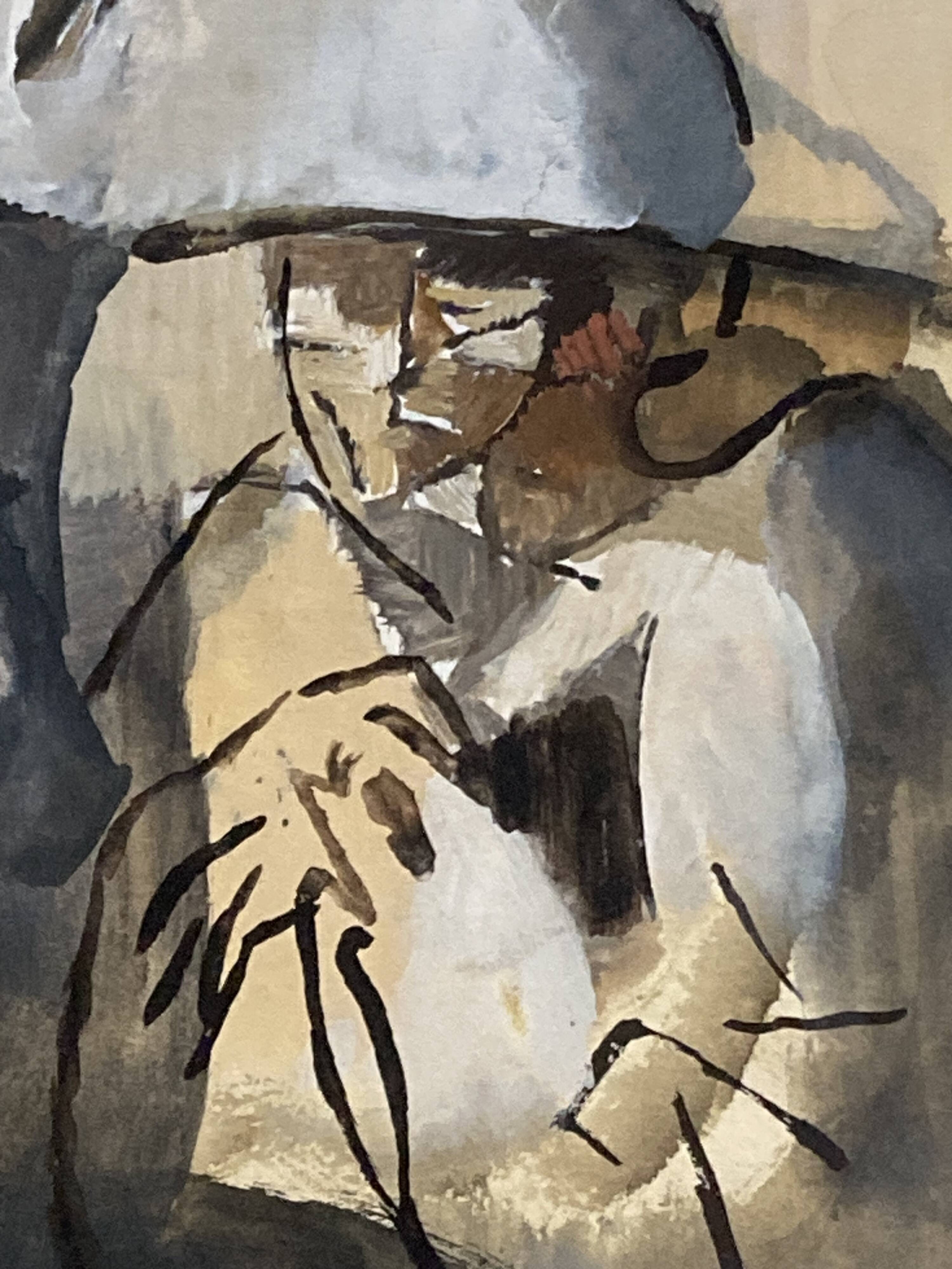 Manolo Ruiz-Pipó (1929-1998), Biotin Couple, watercolor and gouache, 1959