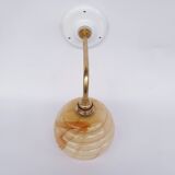 Swan neck and Clichy glass wall lamp