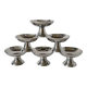 set of 6 designer stainless steel bowls 1970 6 X 9.5 cm