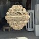 Suspension or rattan lampshade in an elongated spherical shape, layered H80 D