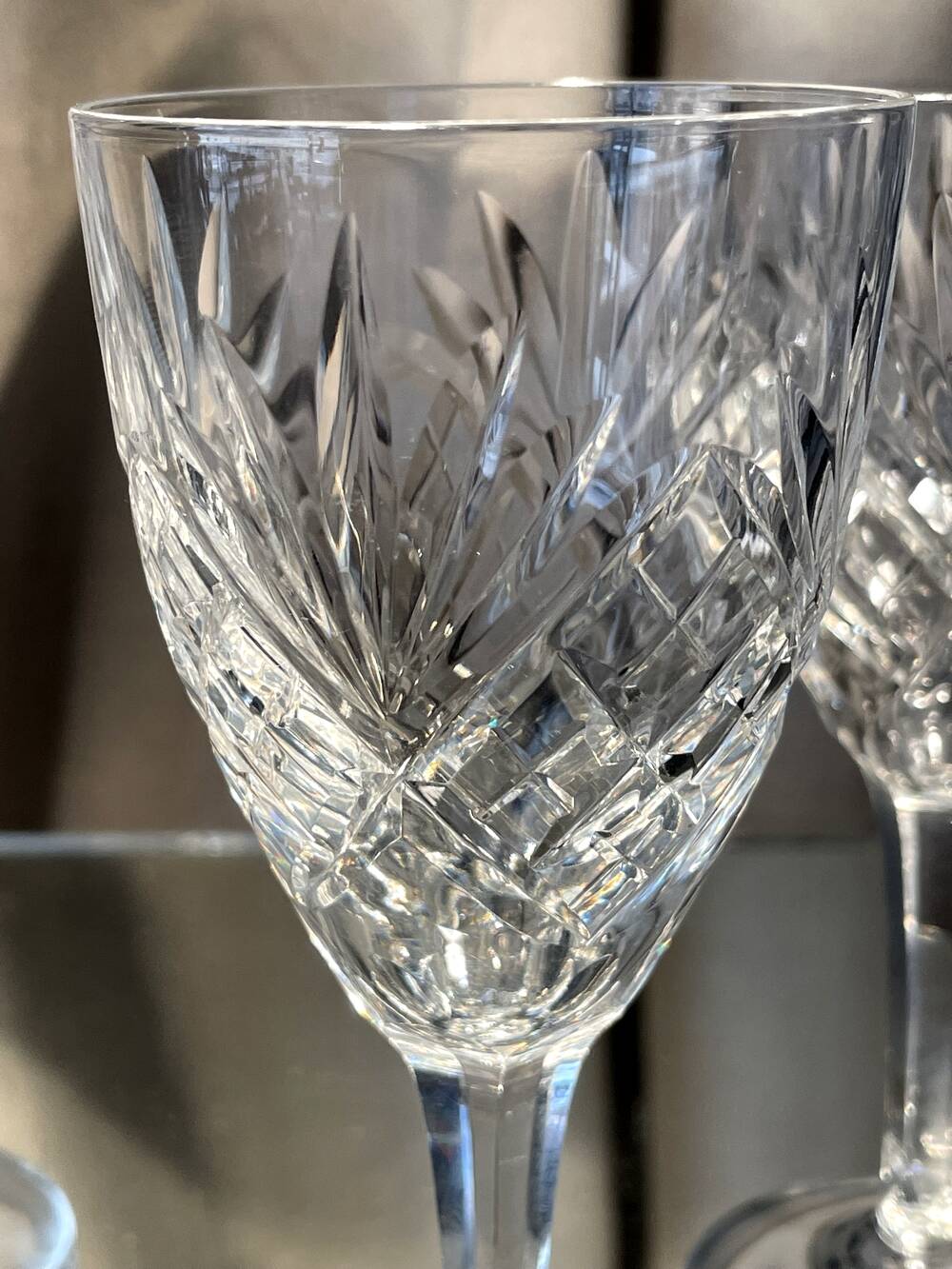 Suite of 4 port or wine glasses st louis crystal cooked wine glasses transparent chantilly model table art