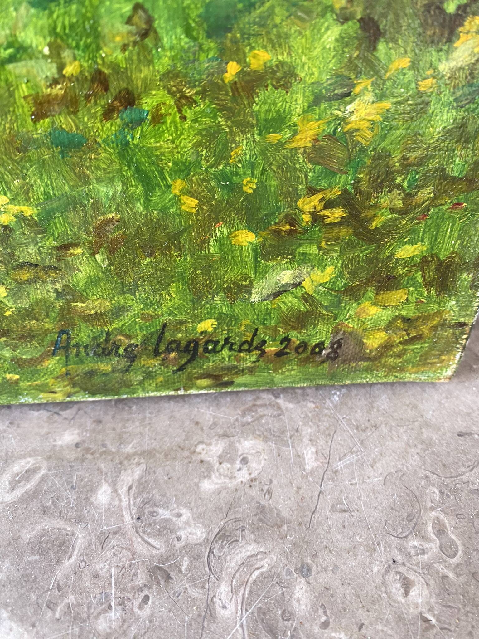 Green landscape signed in 2008