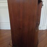 Vintage bedside table from the 30s/40s, walnut, marble