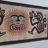 Large handmade wool kilim mural pre-Columbian 178x90cm
