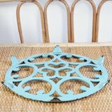 Sky blue cast iron underside