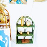 Green rattan shelf