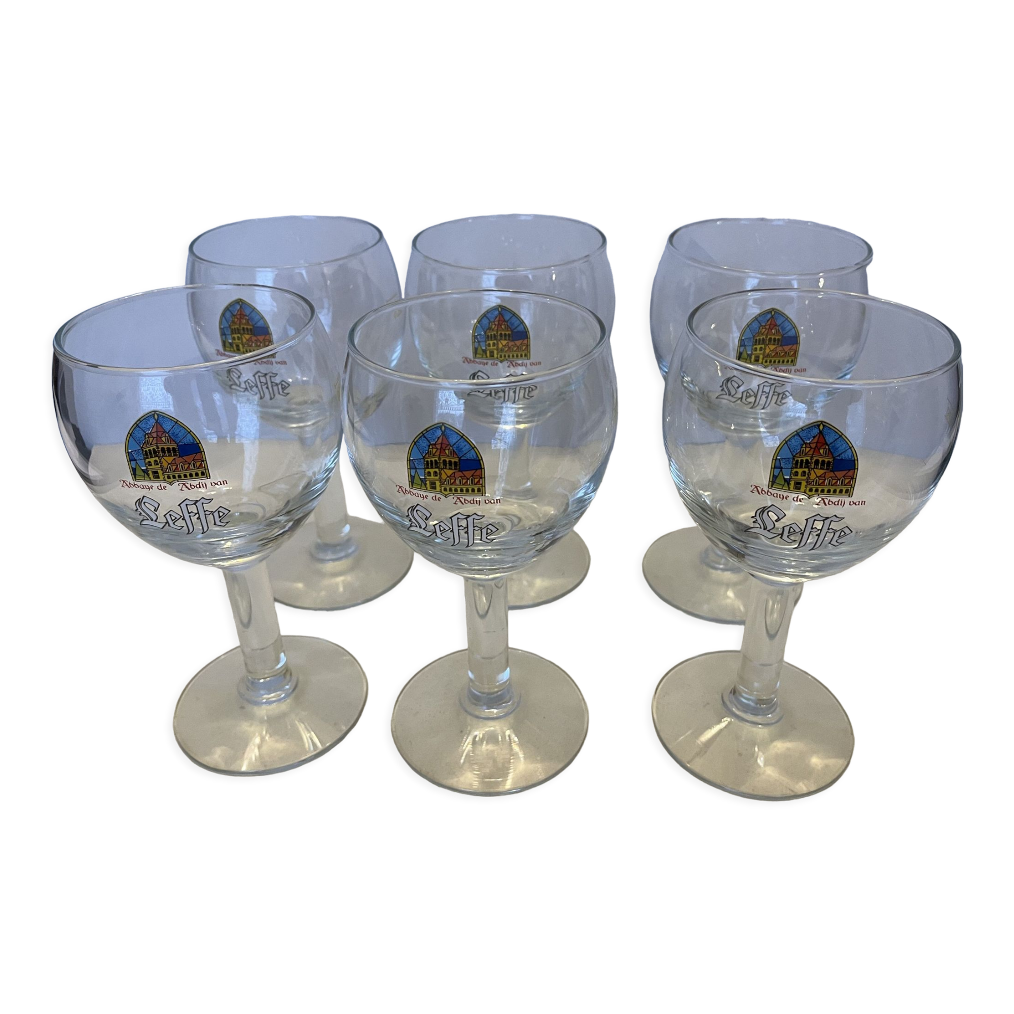 6 Leffe beer glasses