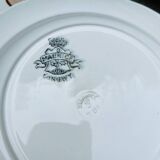 Plat et assiettes art deco, Longwy - décor Maurice