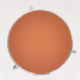 Set of 3 chrome stools with cognac leather seating, 1960's