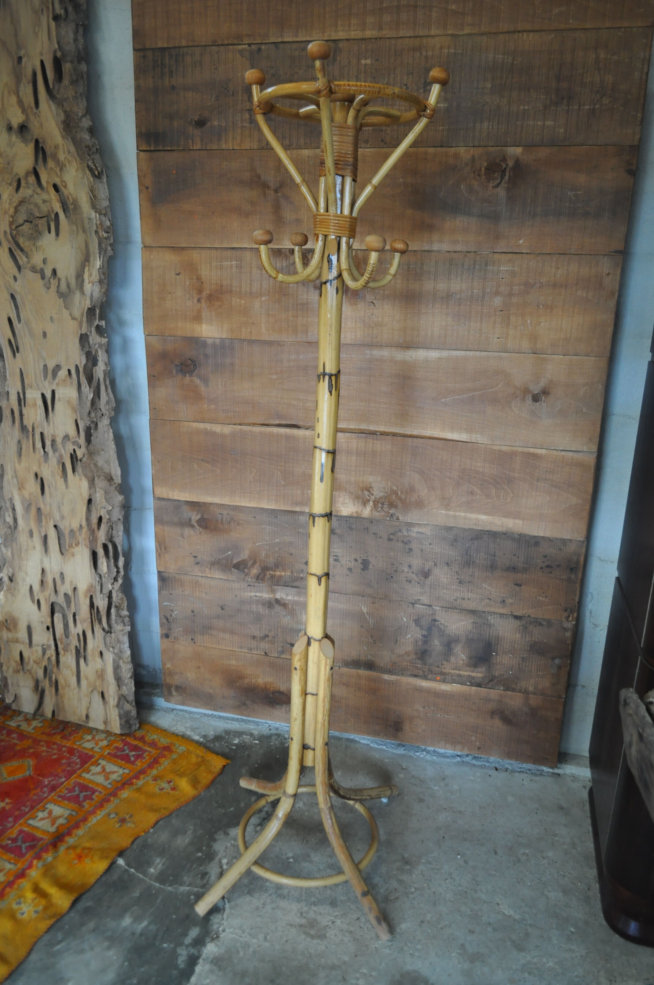 Coat rack rattan parrot