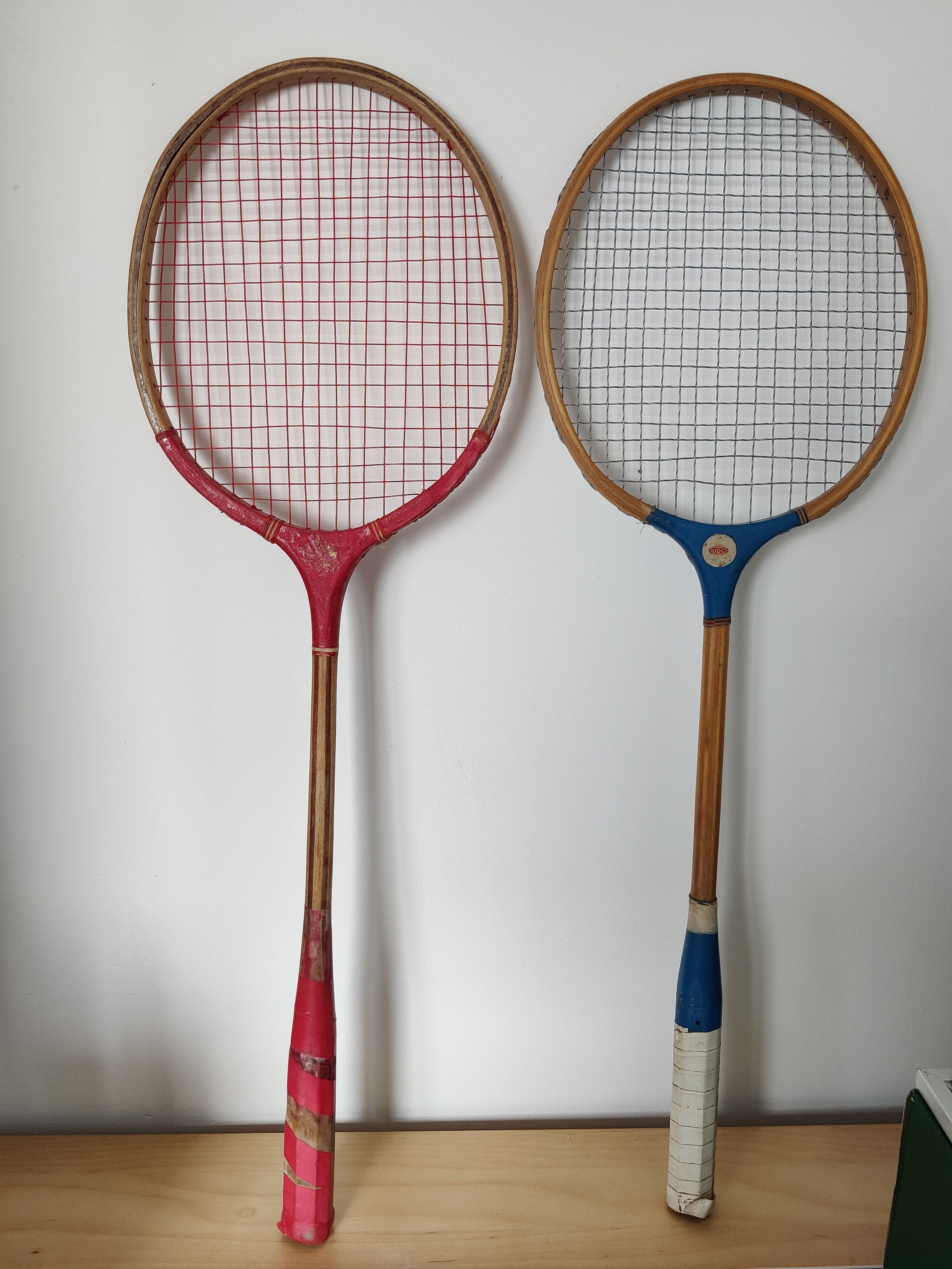 Vintage Antique Wooden Badminton Rackets
