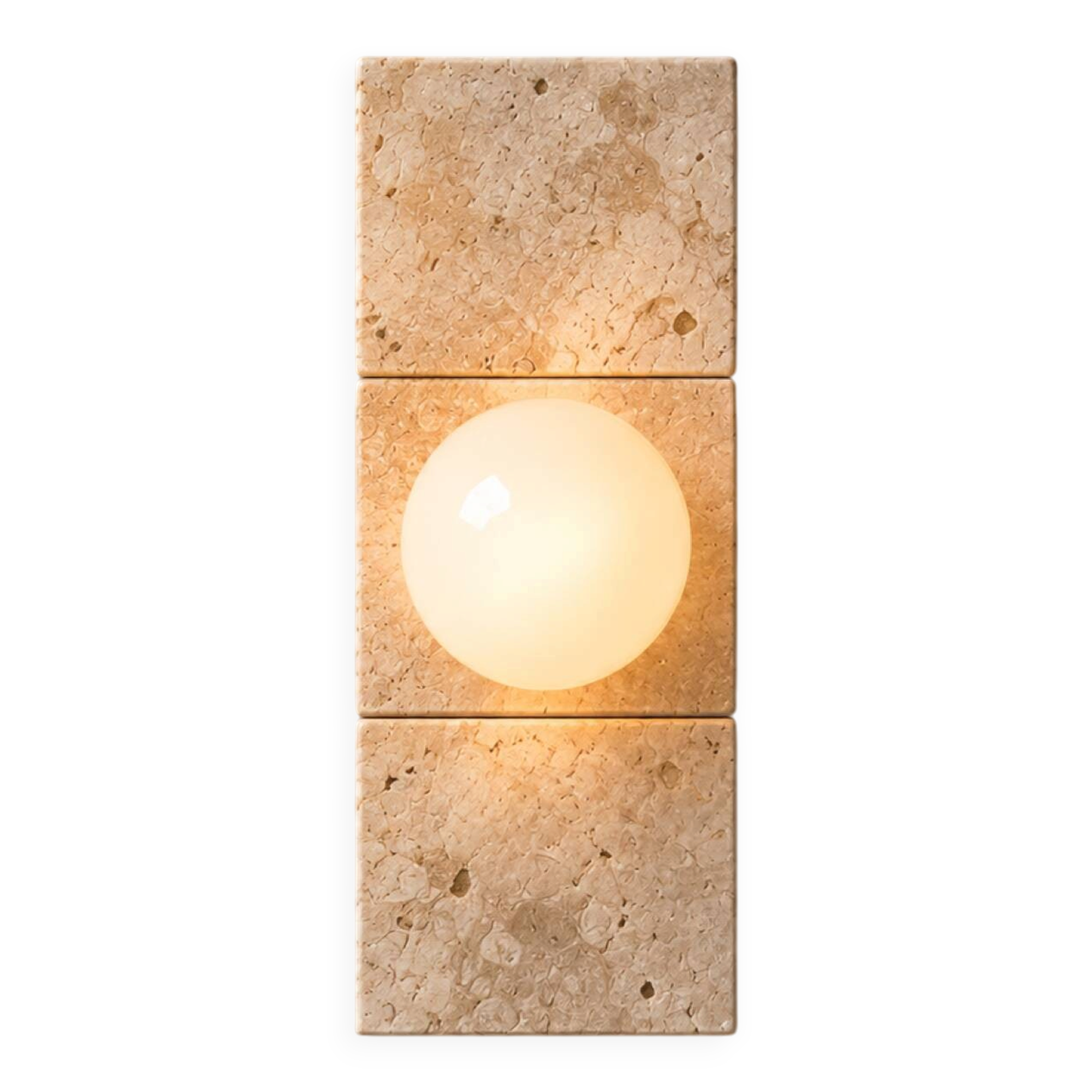 Wall light in travertine