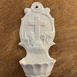 Porcelain holy water font, 19th century.