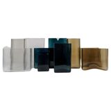 Midcentury Modern collection of ten "Ice" vases by Gullaskruf, Sweden, 1960s.