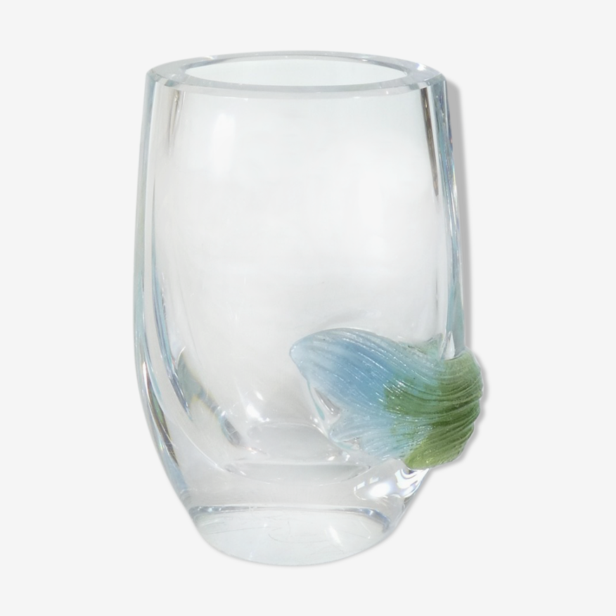 Vase en cristal et pate de verre signé Nancy France | Selency