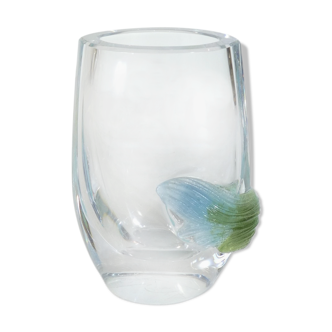 Crystal vase and glass Nancy France