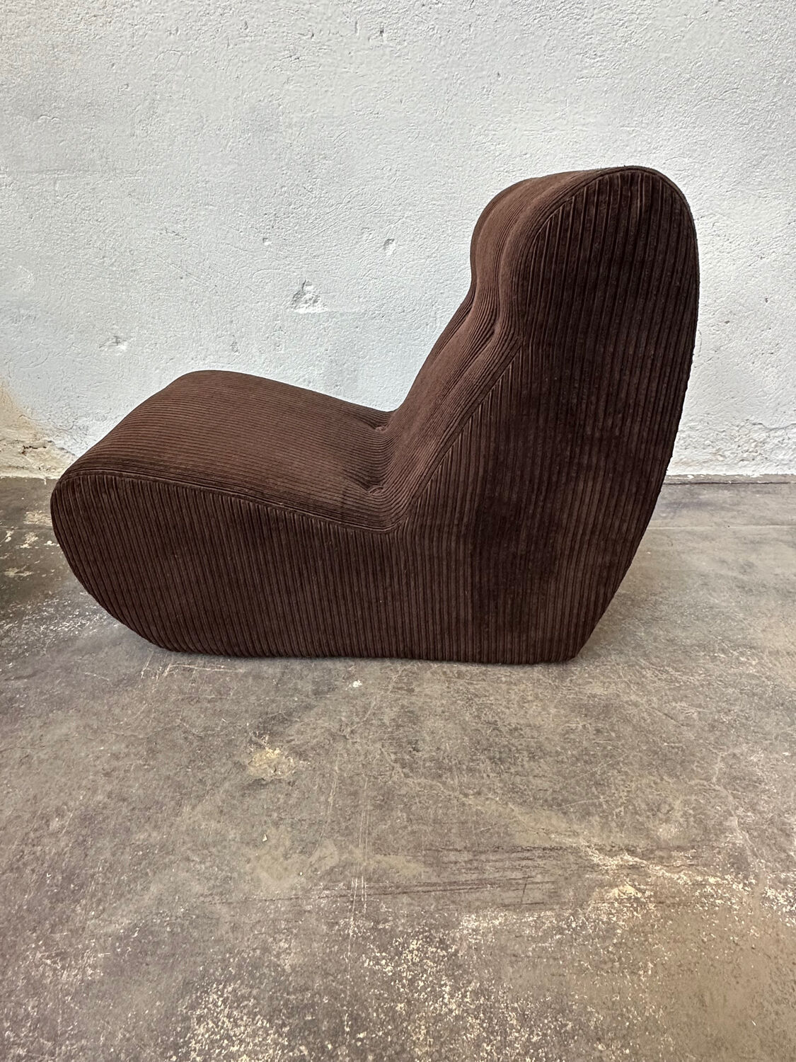 Pair of brown corduroy armchairs