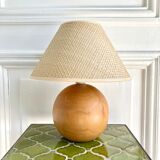 Blond wood ball lamp