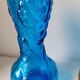 Duo of blue and amber Italian vases