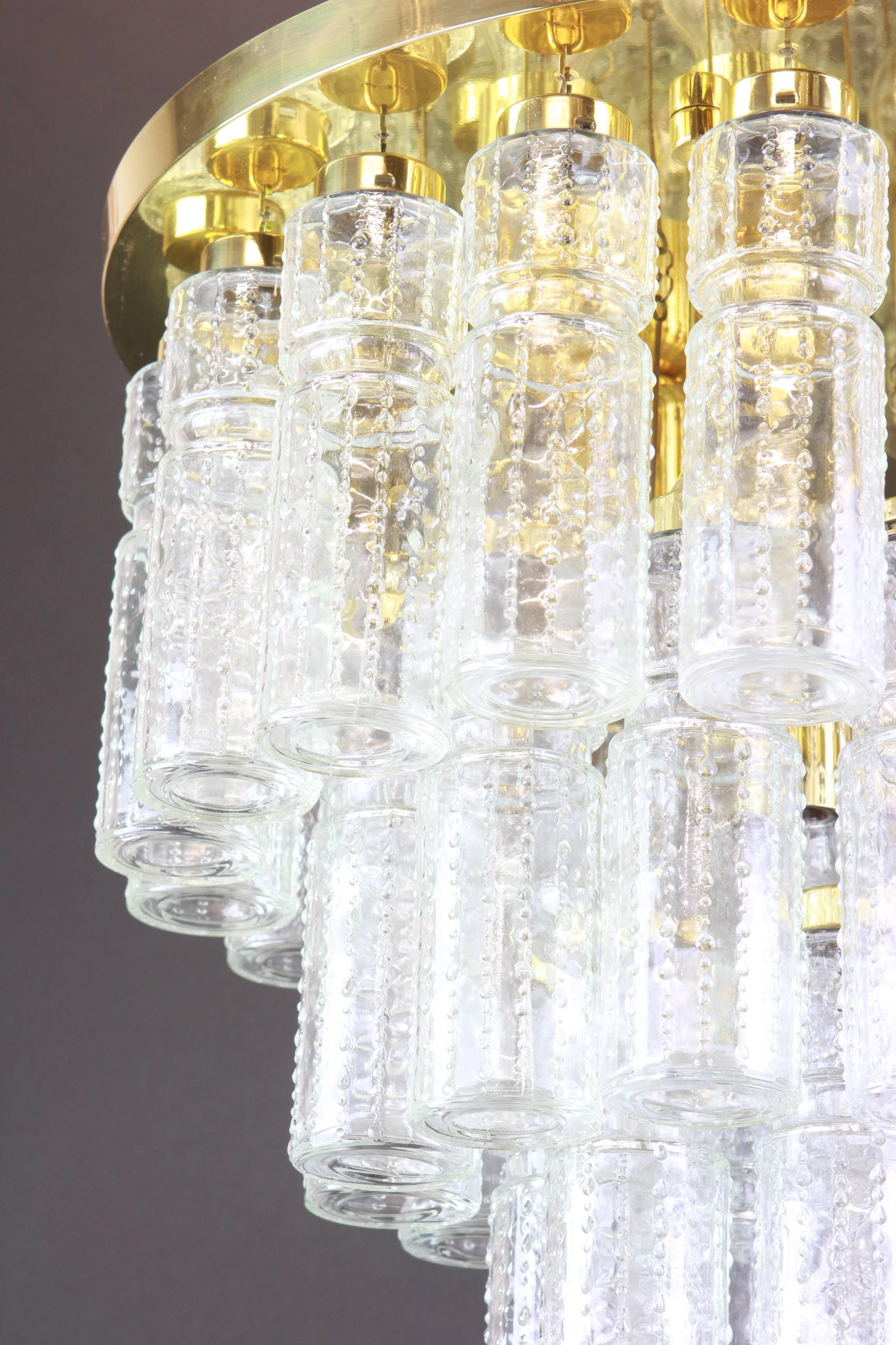 Large glass chandelier Limburg, Germany, 1960s